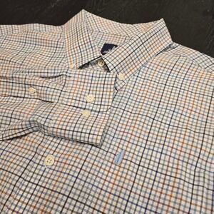 Johnnie-O Mens Large Prep-Formance Button Down Shirt Tattersall Check MultiColor